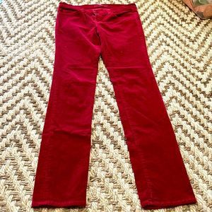 J Brand size 30 black Cherry pencil leg velour pants